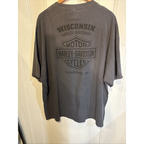Harley Davidson Mens T-Shirt 3XL Steel Gray Anger Eagle with HD Pan Head Motor - Picture 8 of 14